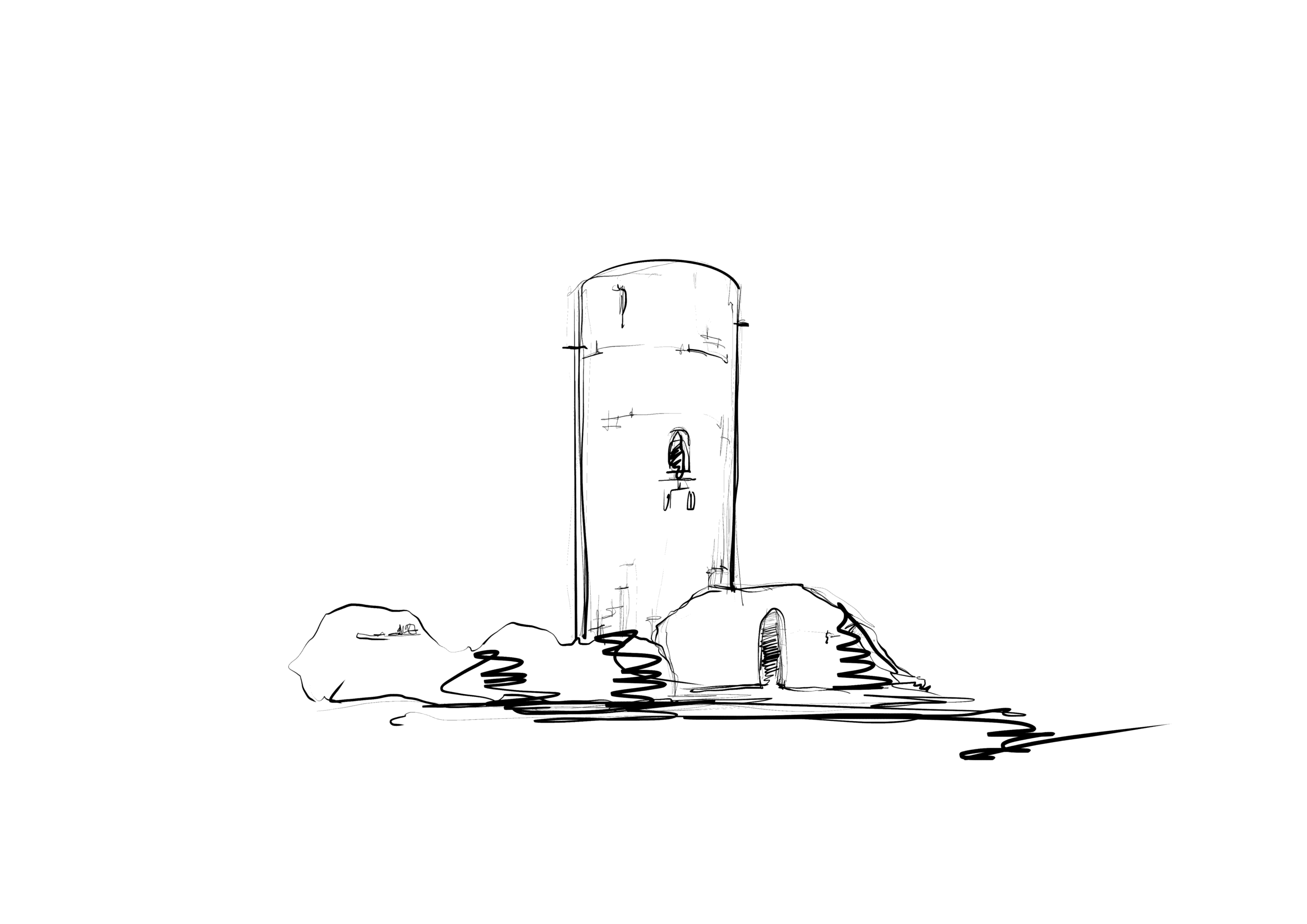 Burgturm, eigene Darstellung, 2023
