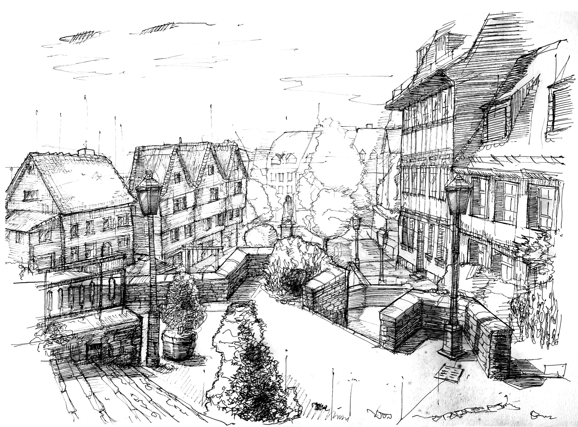 Bensheim Altstadt, eigene Darstellung, 2023