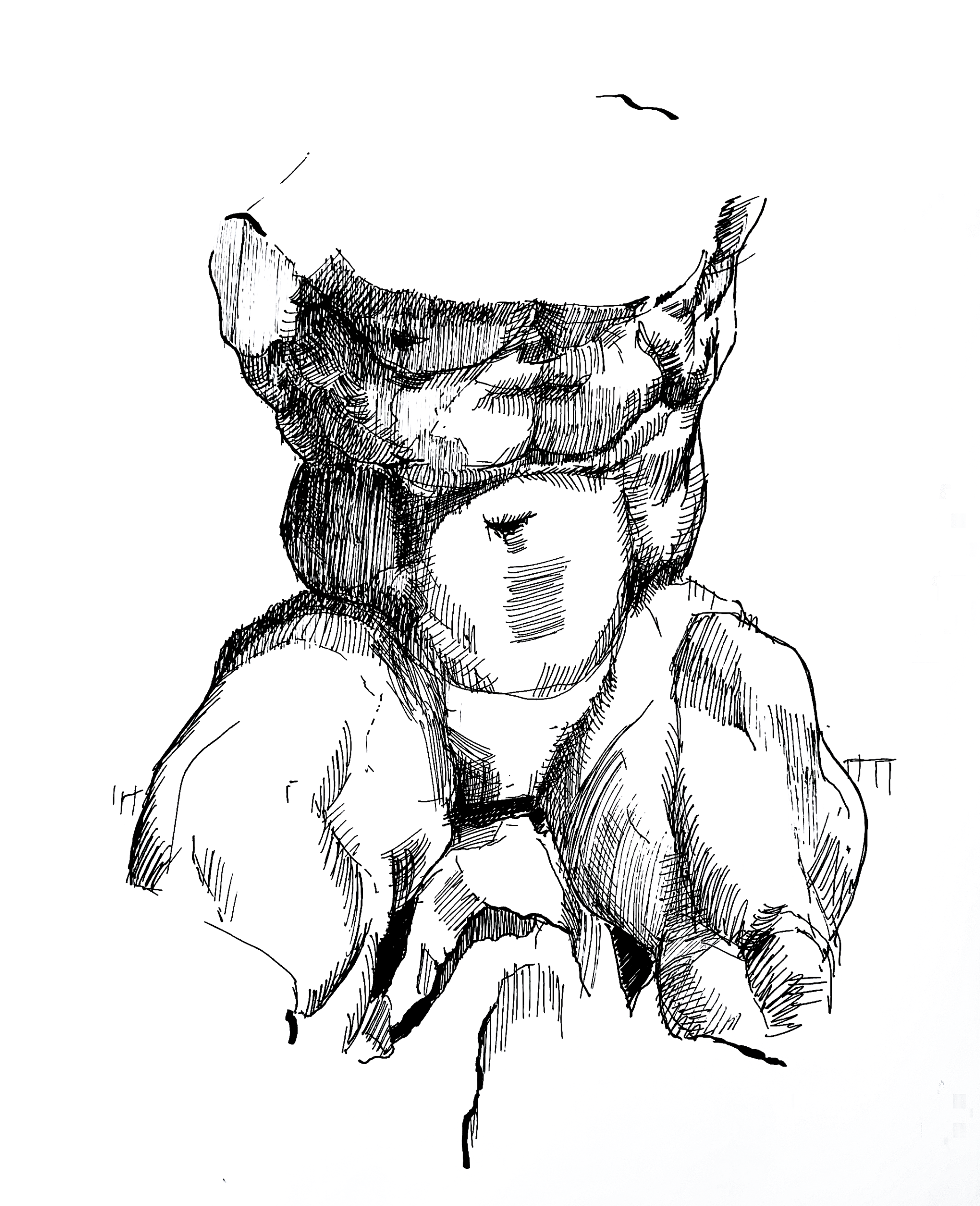 Torso di Belvedere, Zitat von Apollonios von Athen, Zeichnerisches Training, eigene Darstellung, Vatikanstadt, 2019